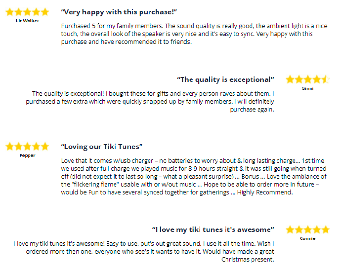 TikiTunes customer review