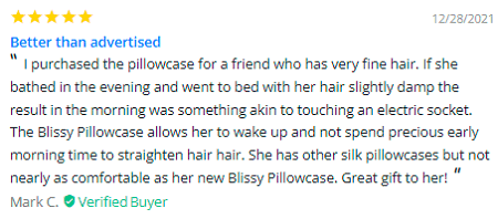 customers review of Blissy pillowcase