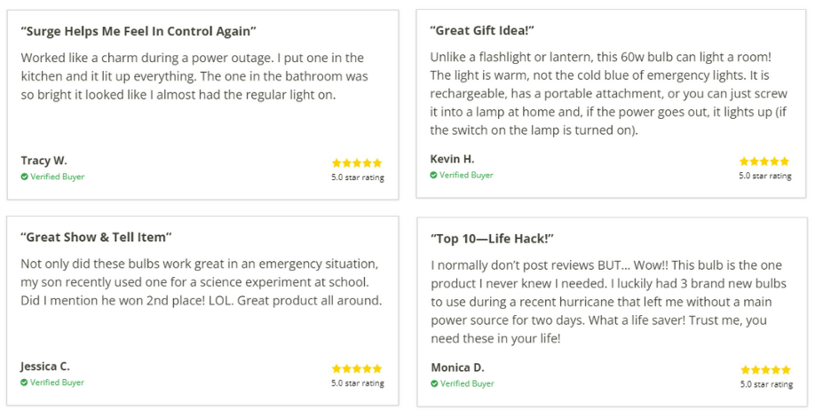 user review of Surge Bulb