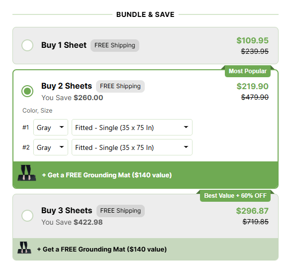 Price of Terra Grounding Bed Sheets