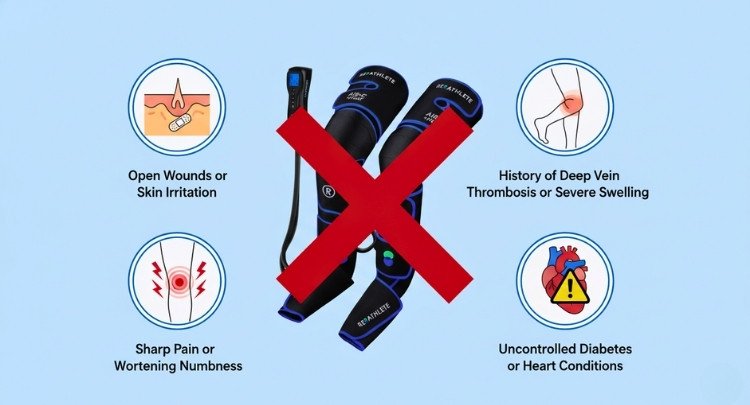 When to Avoid or Stop Using an Air Compression Device