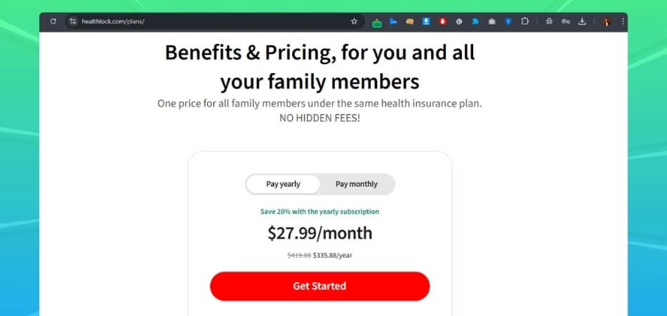 Pricing of HealthLock